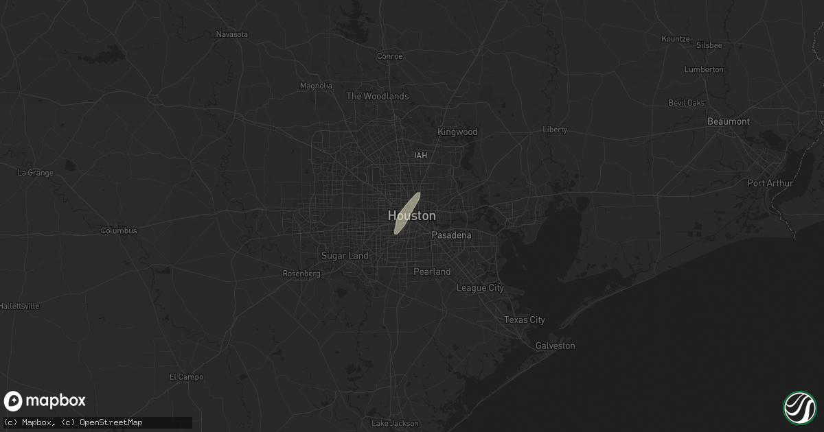 Hail map in Houston, TX on April 5, 2025