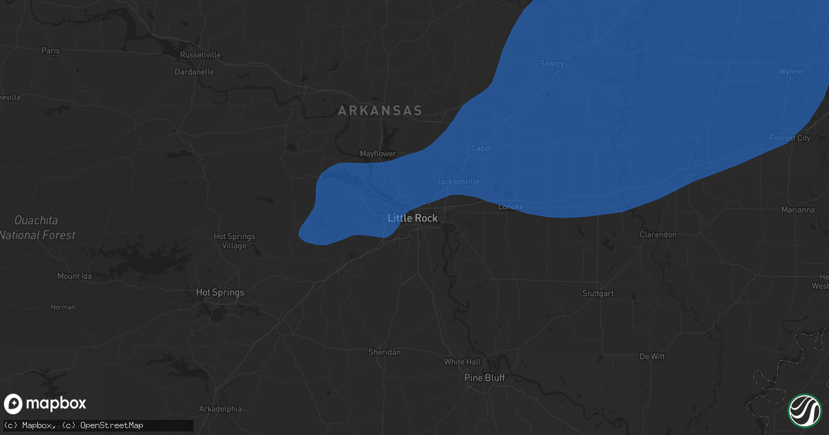 Hail map in Little Rock, AR on April 5, 2025