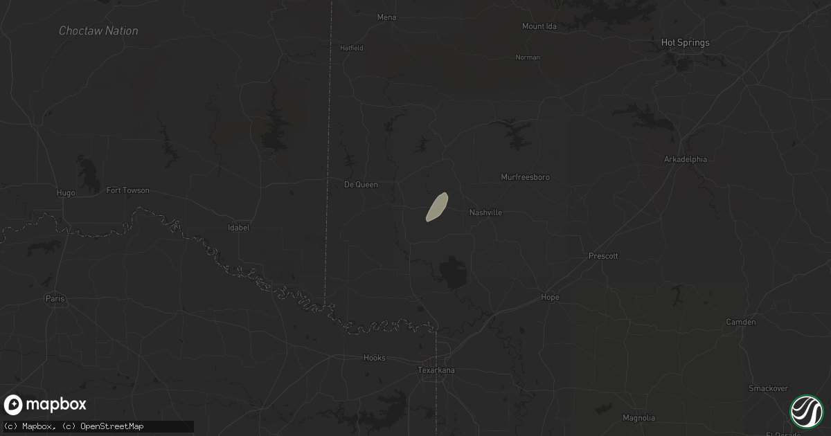 Hail map in Lockesburg, AR on April 5, 2025