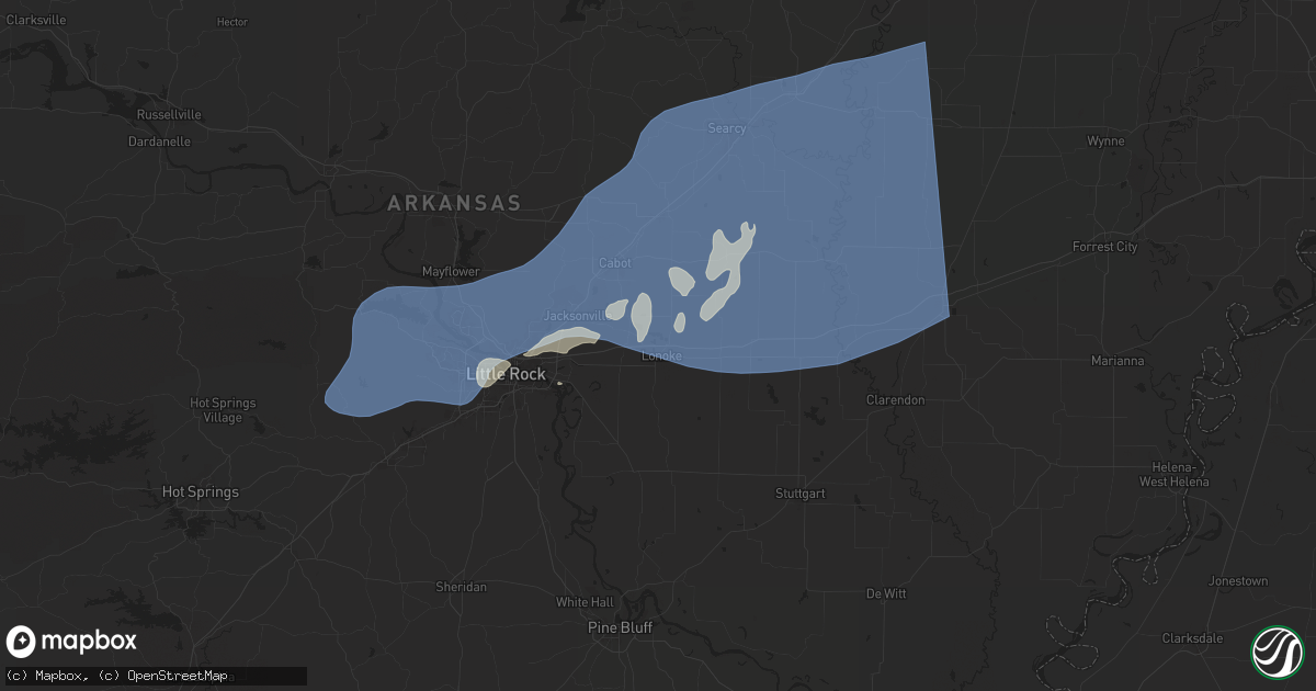 Hail map in Lonoke, AR on April 5, 2025