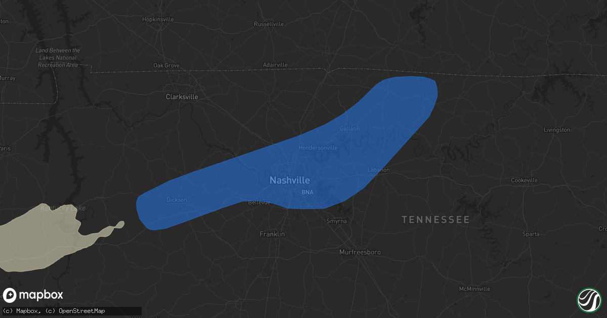 Hail map in Madison, TN on April 5, 2025