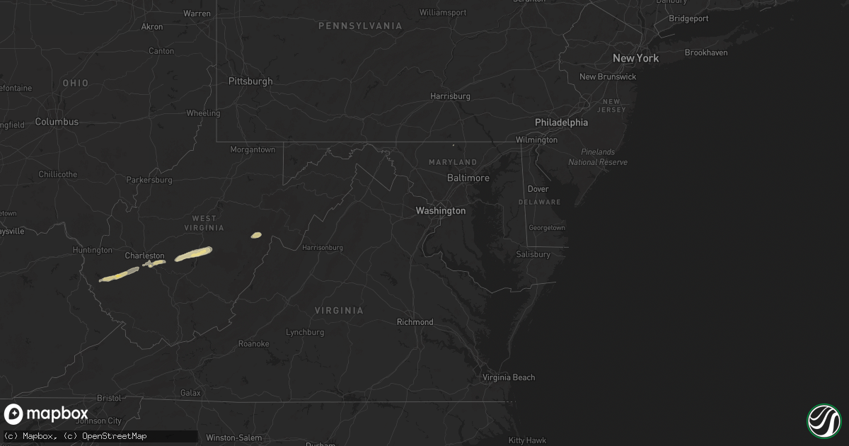 Hail map in Maryland on April 5, 2025