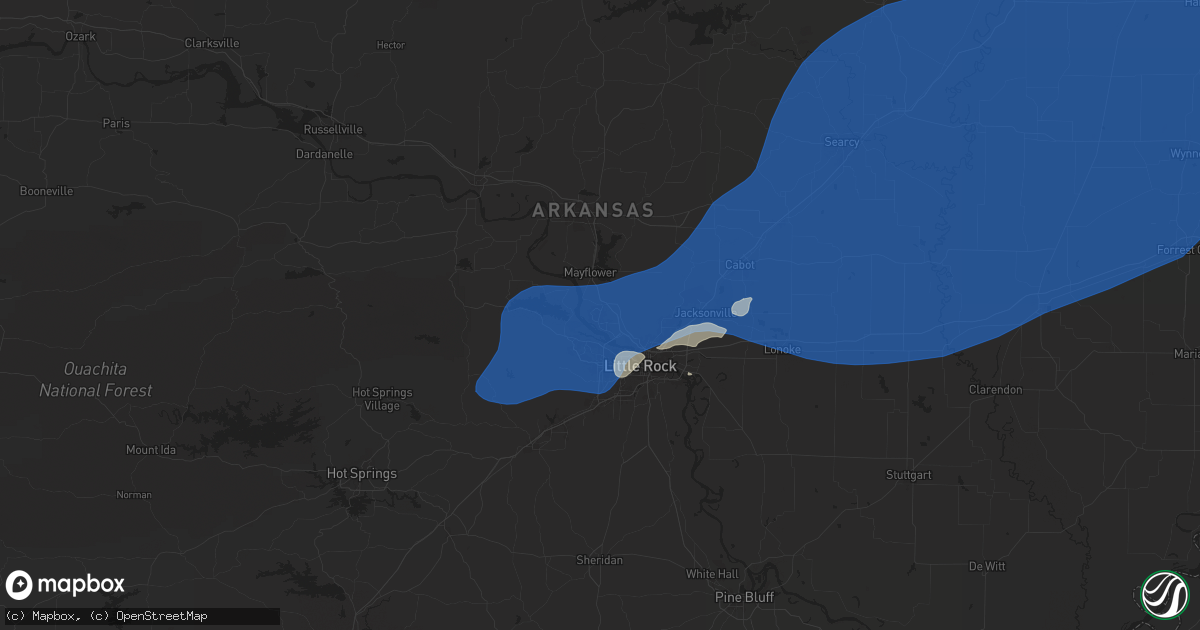 Hail map in Maumelle, AR on April 5, 2025