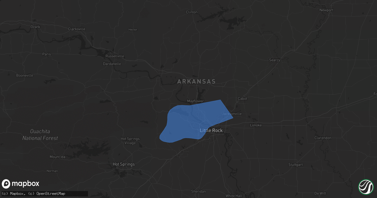 Hail map in Mayflower, AR on April 5, 2025