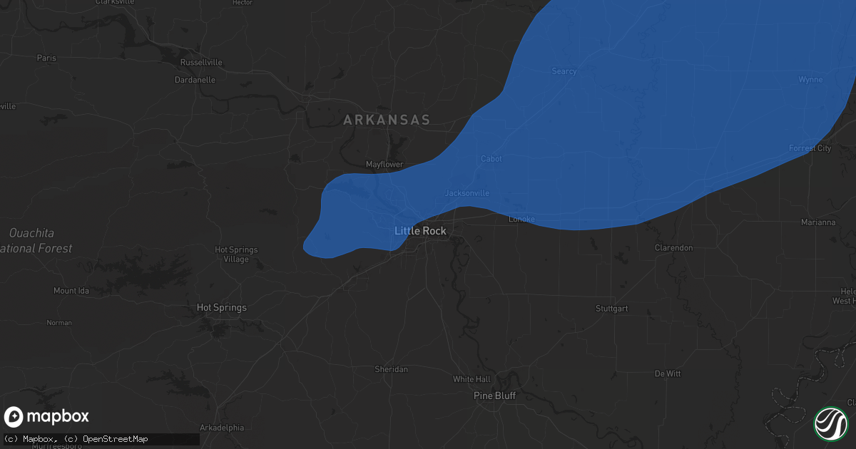 Hail map in North Little Rock, AR on April 5, 2025