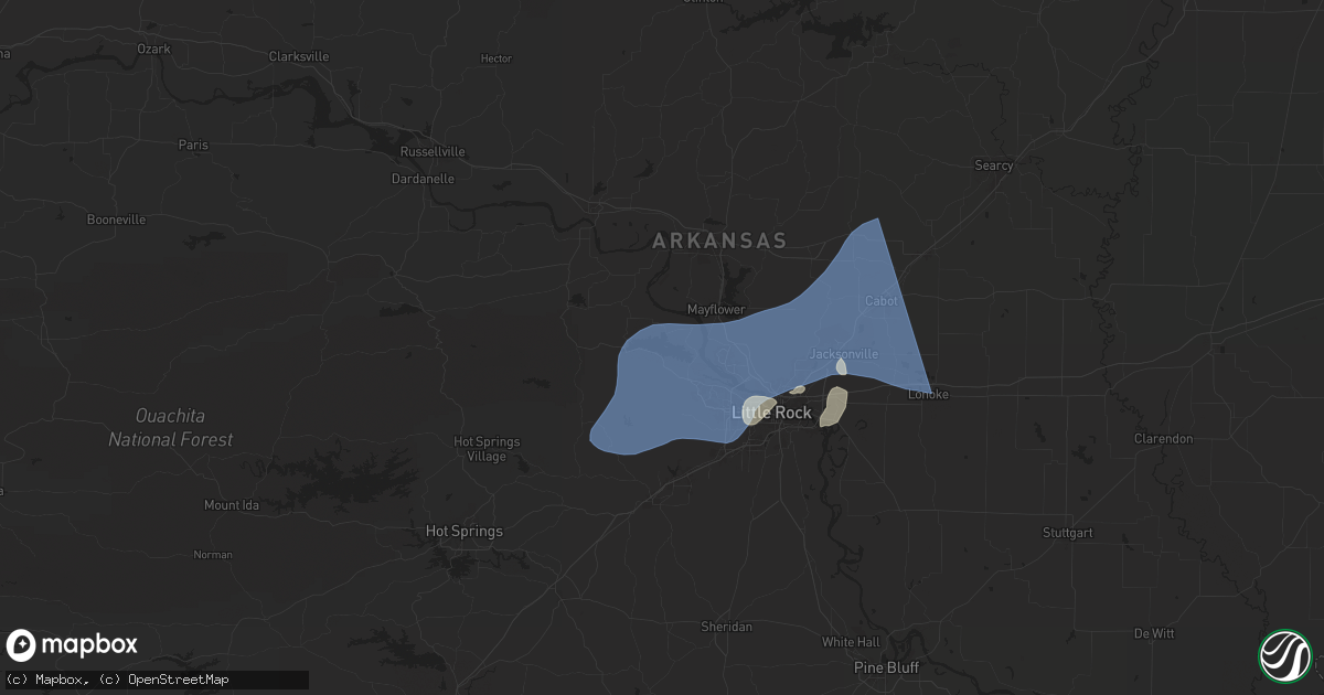 Hail map in Roland, AR on April 5, 2025