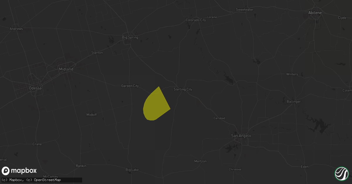 Hail map in Sterling City, TX on April 5, 2025