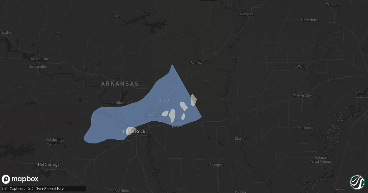 Hail map in Ward, AR on April 5, 2025