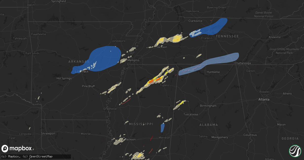 Hail map on April 5, 2025