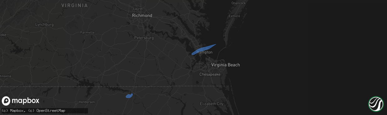 Hail map in Carrollton, VA on April 5, 2026
