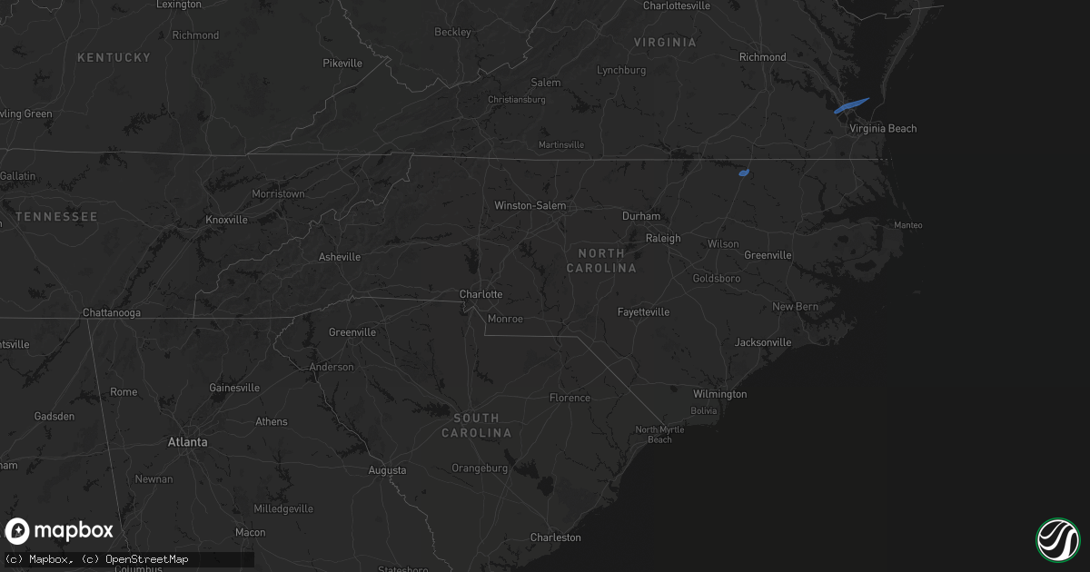 Hail map in North Carolina on April 5, 2026