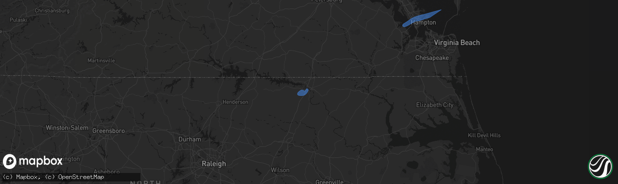 Hail map in Weldon, NC on April 5, 2026