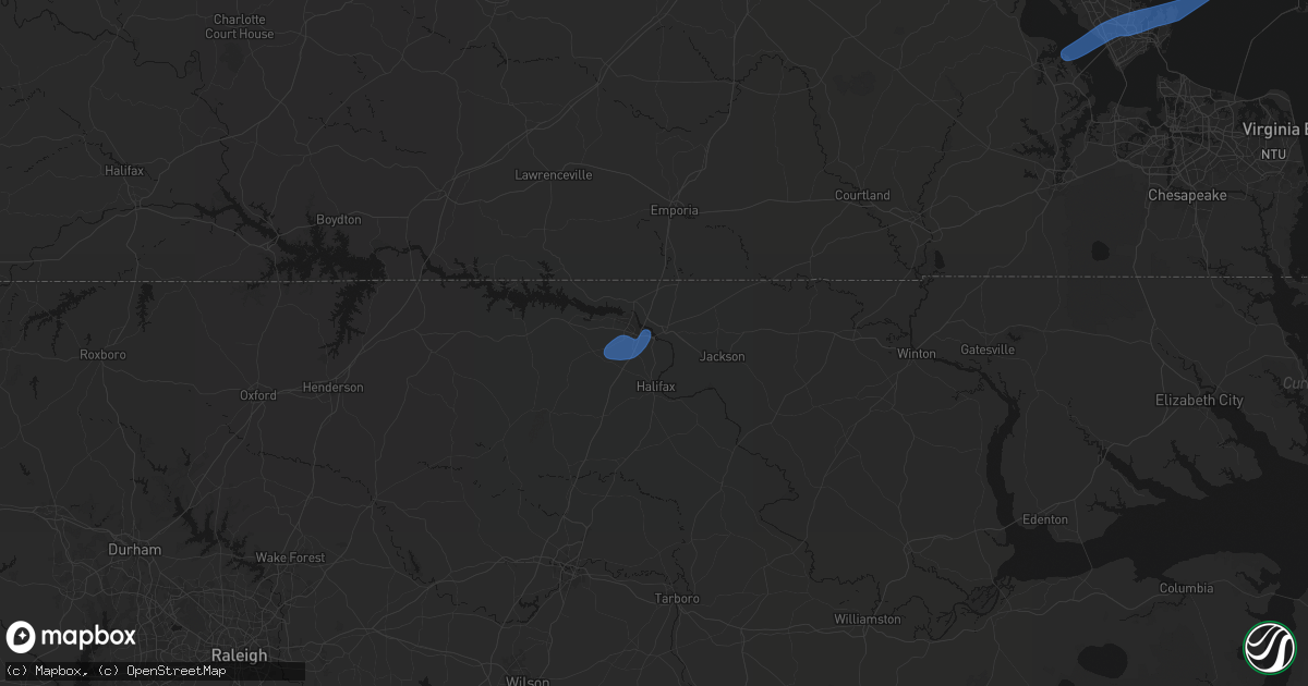Hail map in Weldon, NC on April 5, 2026