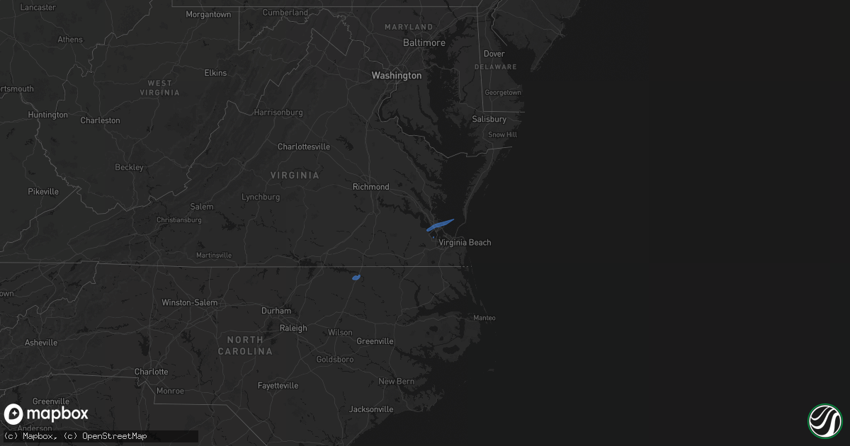 Hail map on April 5, 2026
