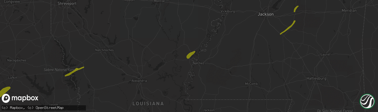 Hail map in Ferriday, LA on April 6, 2014