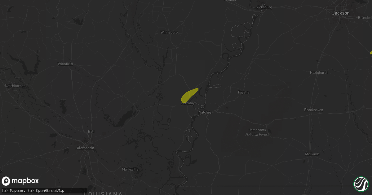 Hail map in Ferriday, LA on April 6, 2014