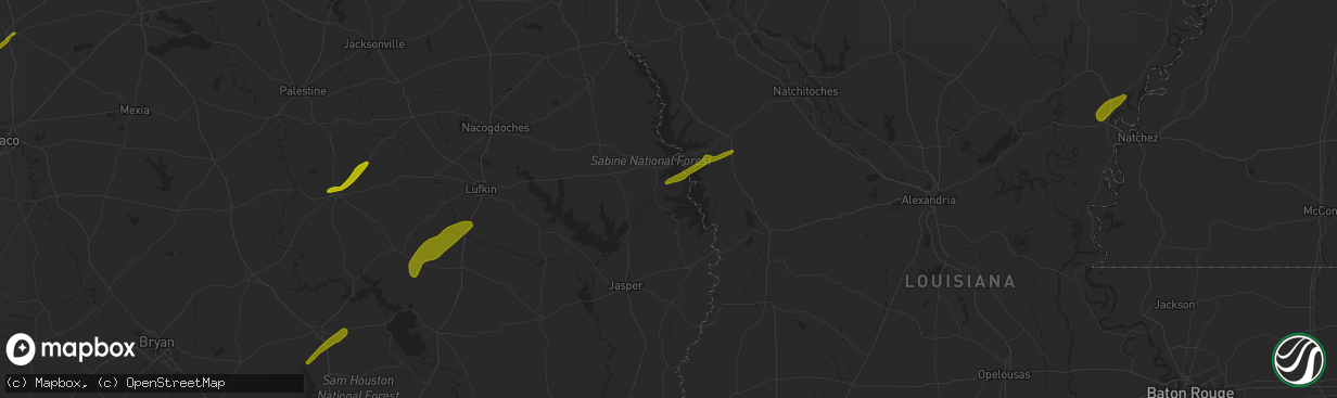 Hail map in Hemphill, TX on April 6, 2014