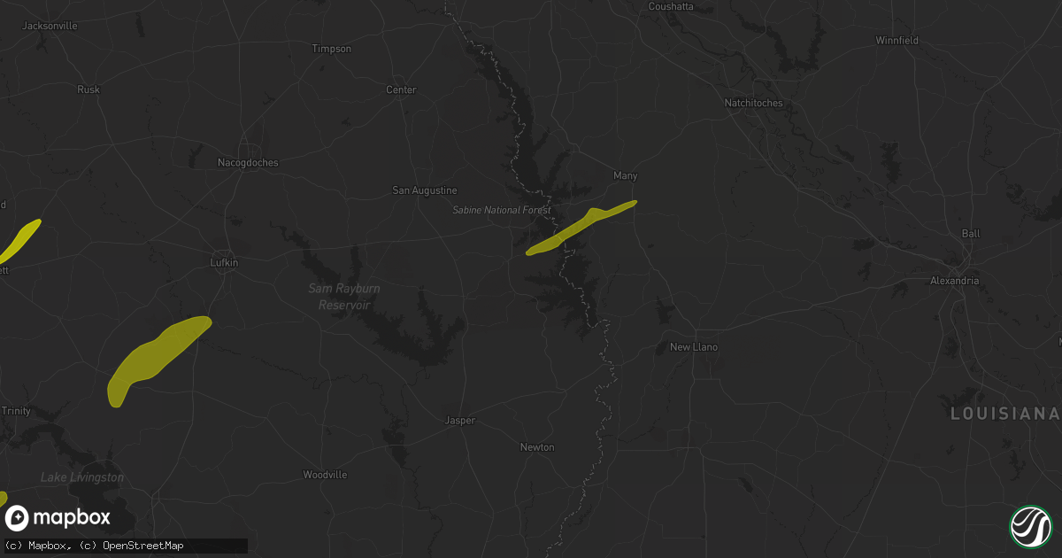 Hail map in Hemphill, TX on April 6, 2014
