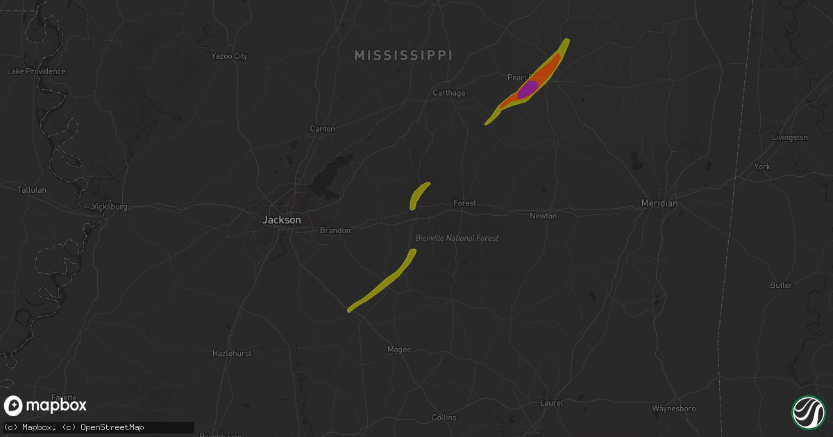 Hail map in Morton, MS on April 6, 2014