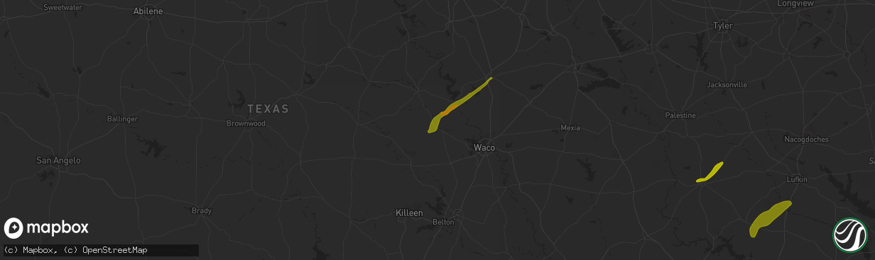 Hail map in Valley Mills, TX on April 6, 2014