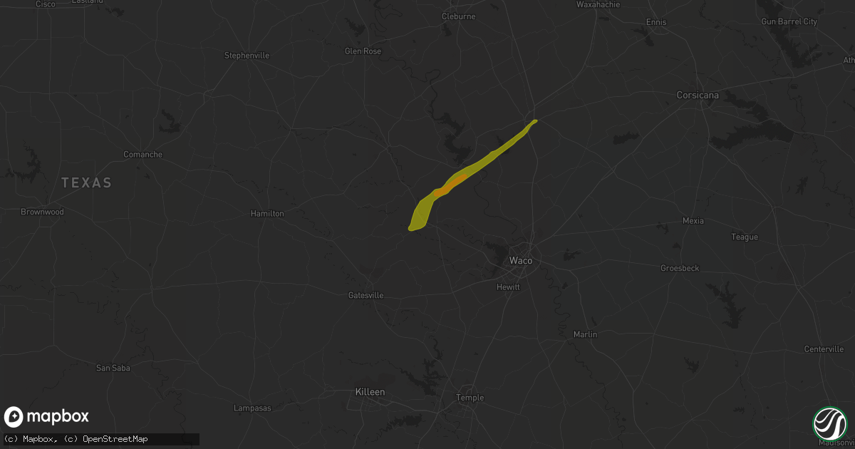 Hail map in Valley Mills, TX on April 6, 2014