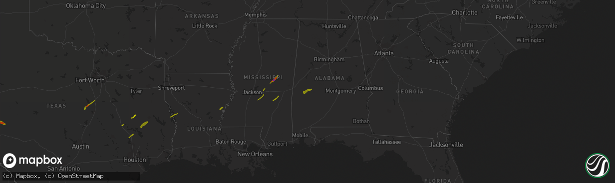 Hail map on April 6, 2014