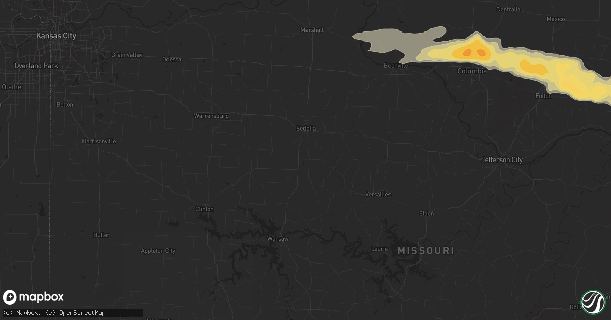 Hail map in Fulton, MO on April 6, 2015