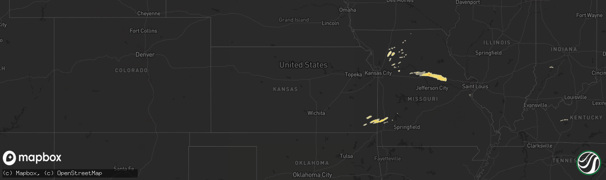 Hail map in Kansas on April 6, 2015