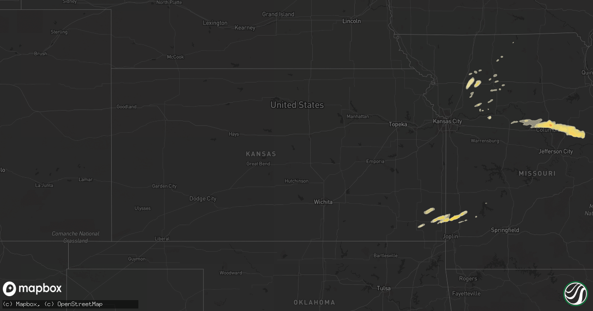 Hail map in Kansas on April 6, 2015