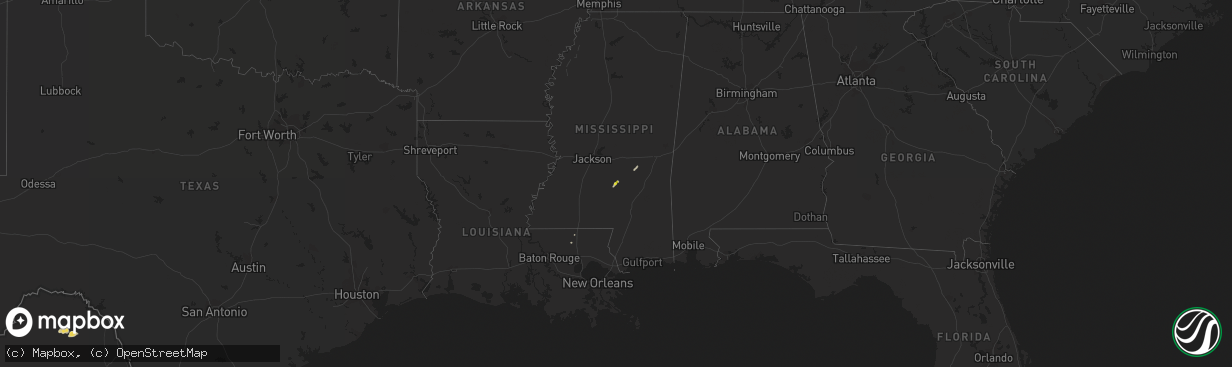 Hail map on April 6, 2015