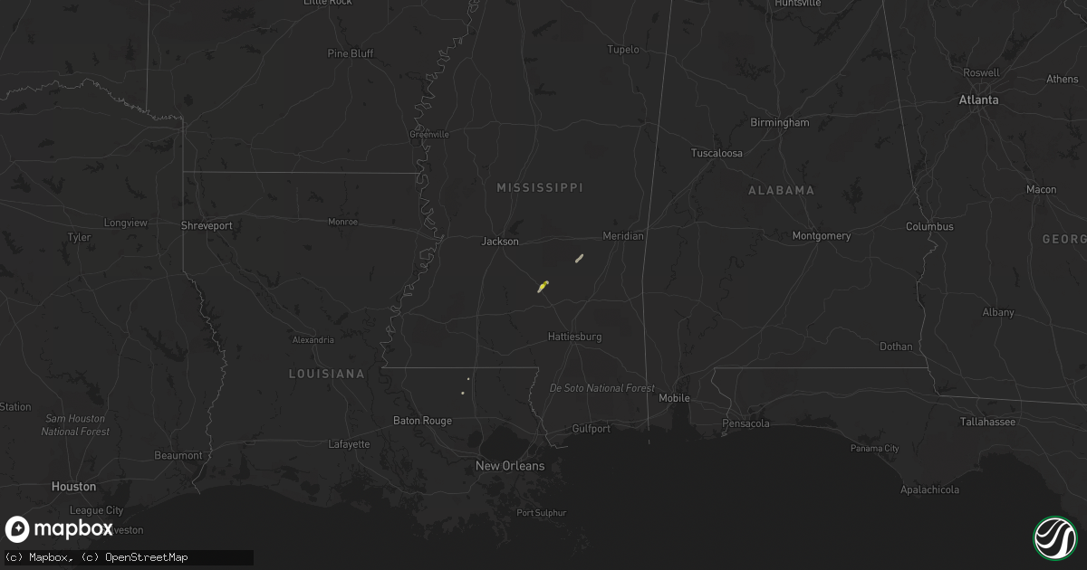 Hail map on April 6, 2015