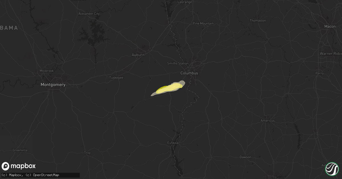 Hail map in Seale, AL on April 6, 2016