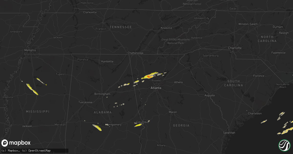 Hail map on April 6, 2016