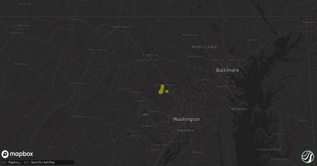 Hail map in Boyds, MD on April 6, 2017
