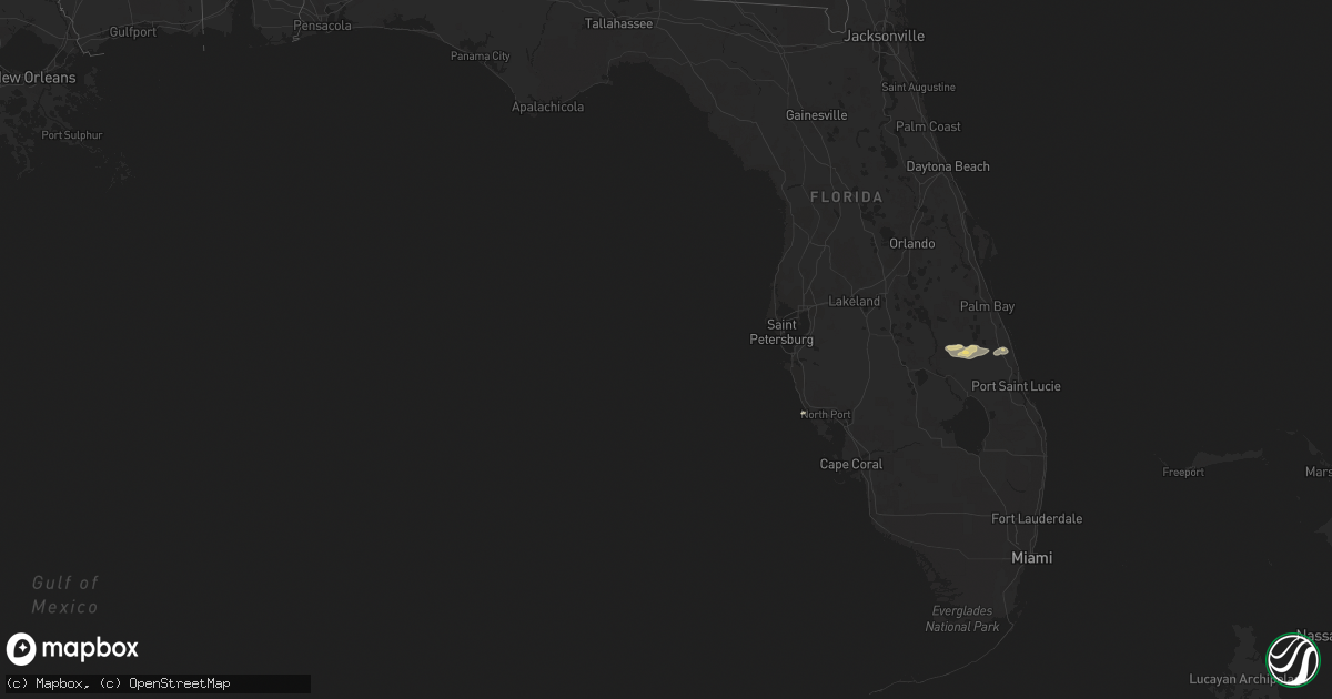 Hail map in Florida on April 6, 2017