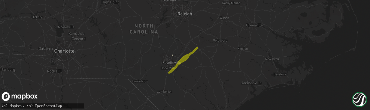 Hail map in Godwin, NC on April 6, 2017