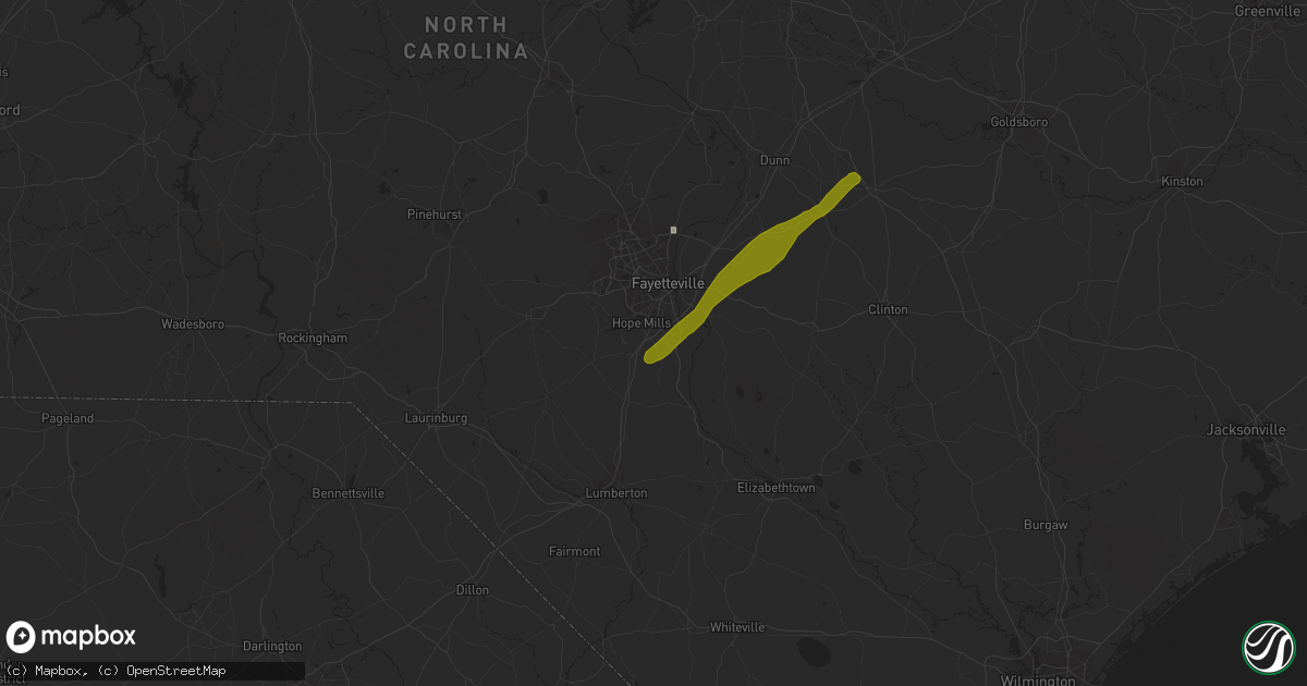 Hail map in Hope Mills, NC on April 6, 2017