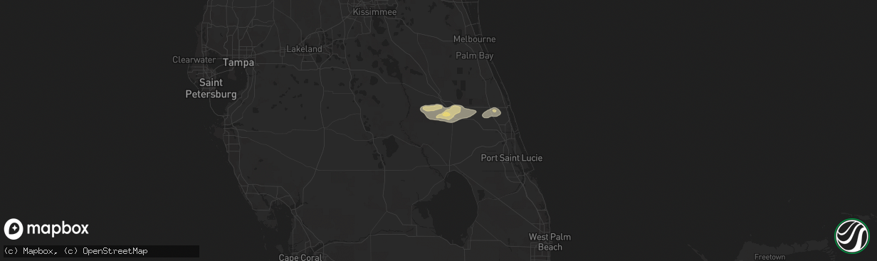 Hail map in Okeechobee, FL on April 6, 2017