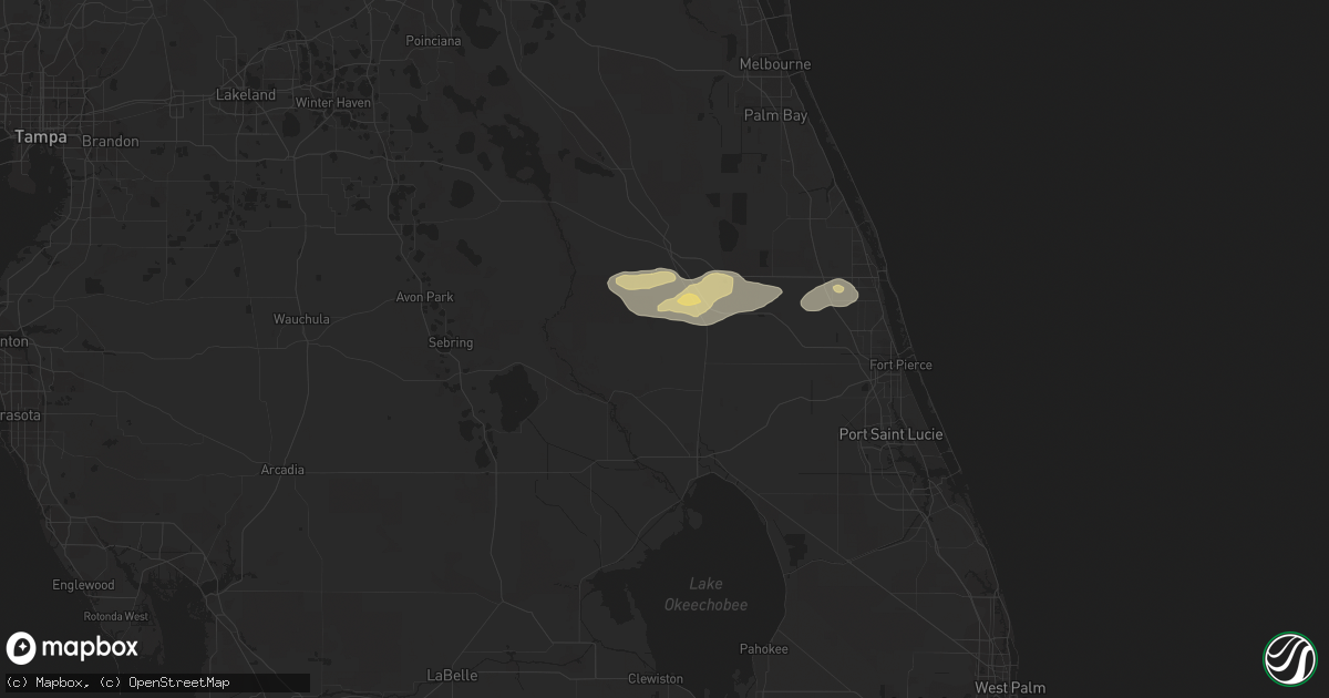 Hail map in Okeechobee, FL on April 6, 2017