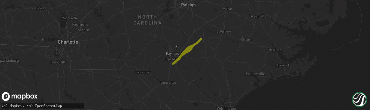 Hail map in Stedman, NC on April 6, 2017