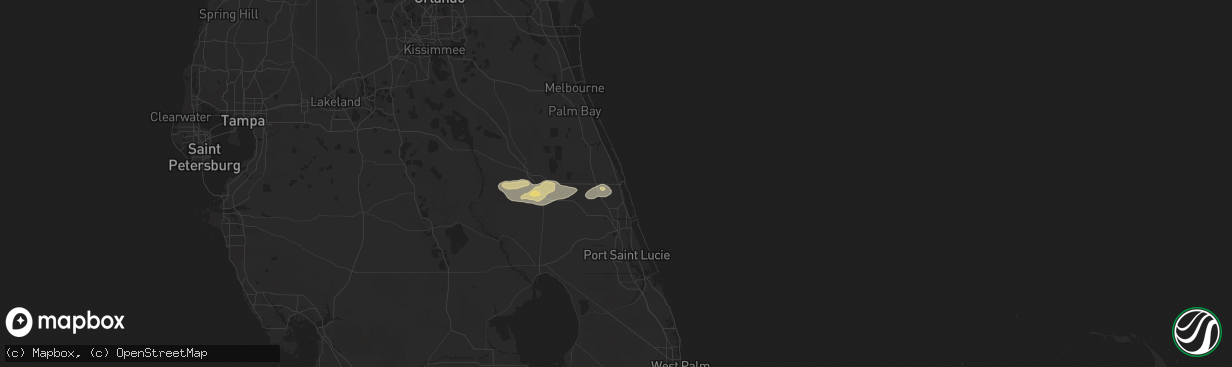 Hail map in Vero Beach, FL on April 6, 2017