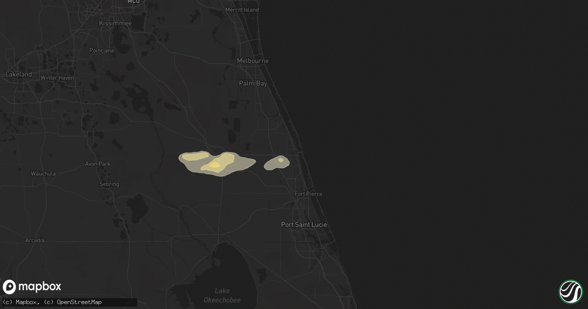Hail map in Vero Beach, FL on April 6, 2017