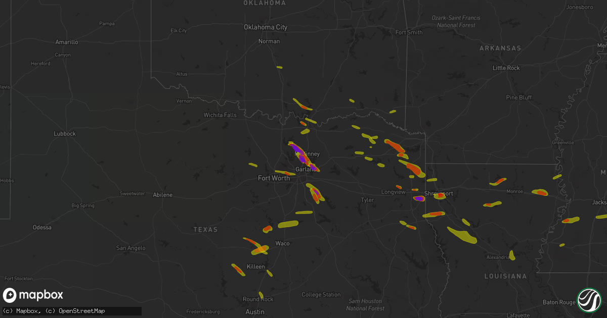 Hail map on April 6, 2018