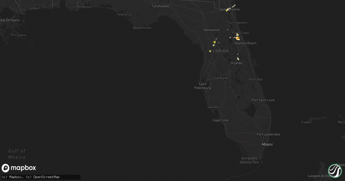 Hail map in Florida on April 6, 2019