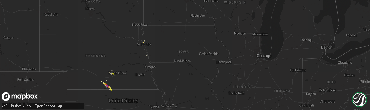 Hail map in Iowa on April 6, 2019