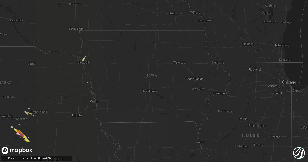 Hail map in Iowa on April 6, 2019