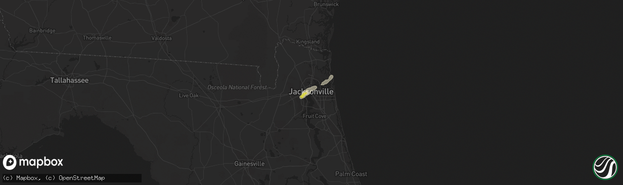 Hail map in Jacksonville, FL on April 6, 2019