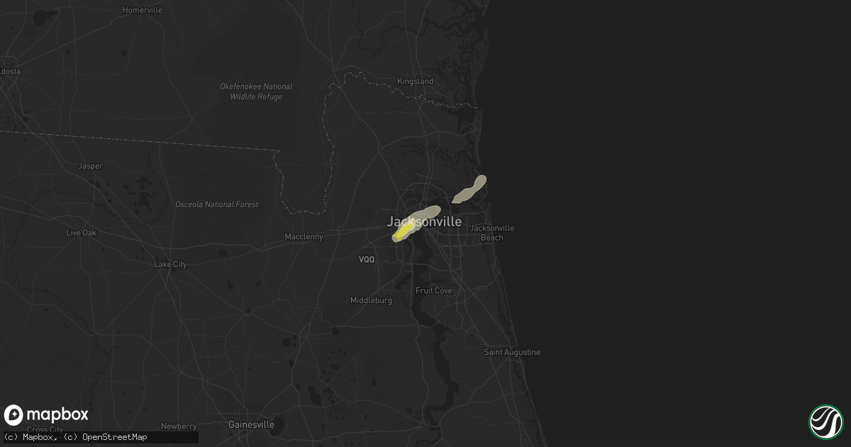 Hail map in Jacksonville, FL on April 6, 2019