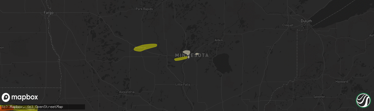 Hail map in Baxter, MN on April 6, 2020