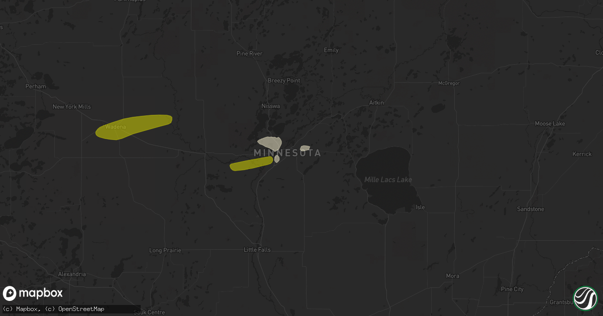 Hail map in Brainerd, MN on April 6, 2020